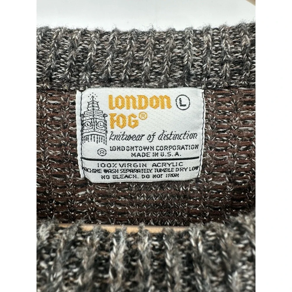 Vintage London Fog Sweater Mens Large Argyle Warm‎ Cozy Grandpa USA Made
